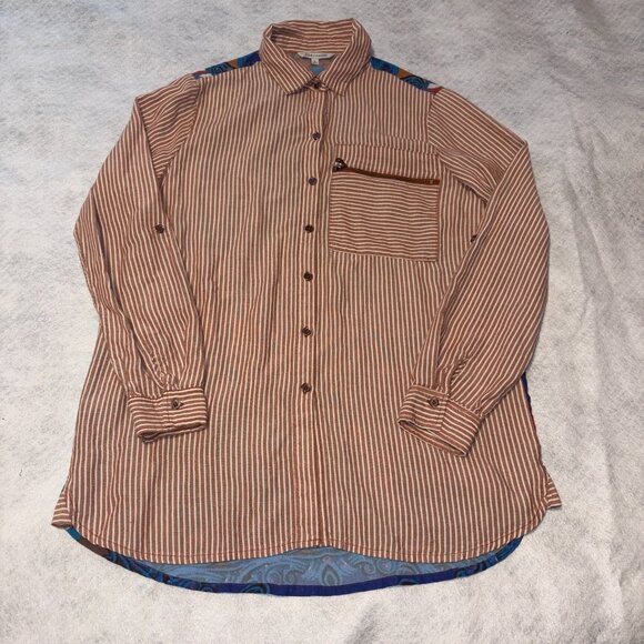 John Mark Button Up Shirt Women’s Small Mixed Print Boho Floral Paisley Tunic - Picture 2 of 7